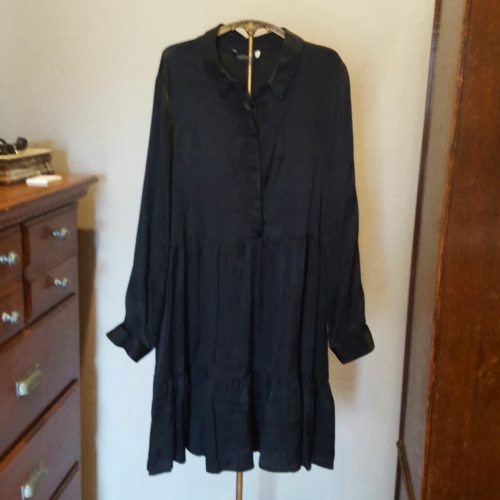 Nwt black 100% viscous dress size XL